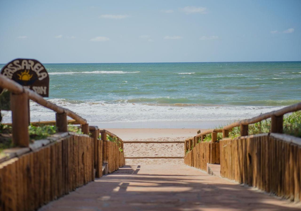 Flat Guarajuba Beira Da Praia Pe Na Areia Kültér fotó